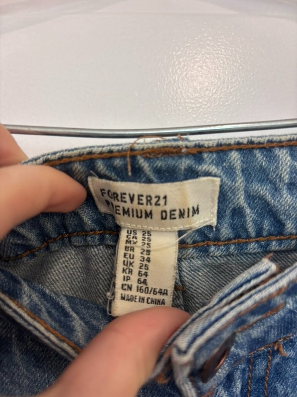 Forever 21 Medium Wash Distressed Cuffed Jeans - Picture 4 of 7